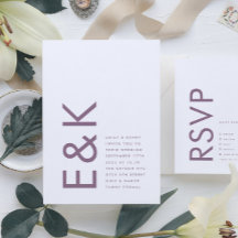 Ultra Lila och Vit Modern Fet Stor Monogram