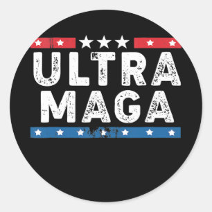 Ultra Maga America Flagga Proud Ultra Maga Runt Klistermärke