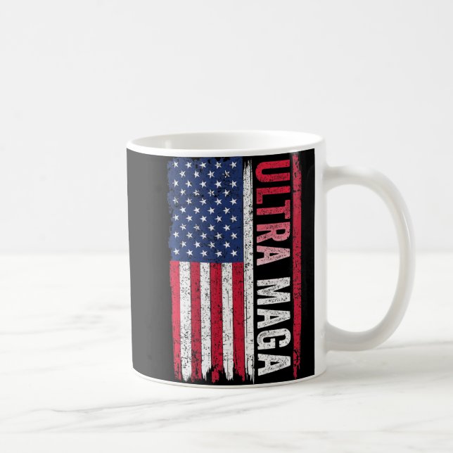 ULTRA MAGA American Flagga Patriotic Agenda Kaffemugg (Höger)