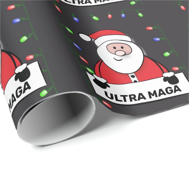 ULTRA MAGA JULTOMTEN TRUMP-jul Presentpapper (Rullad Hörn)