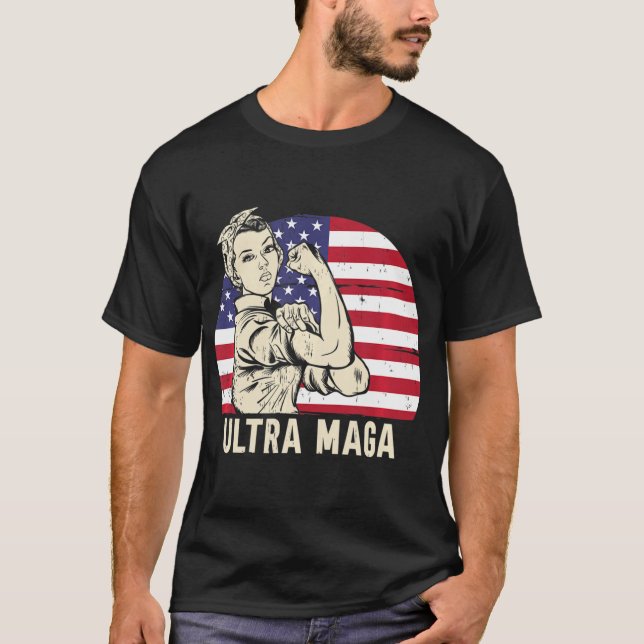 Ultra Maga Messy Bun T Shirt (Framsida)