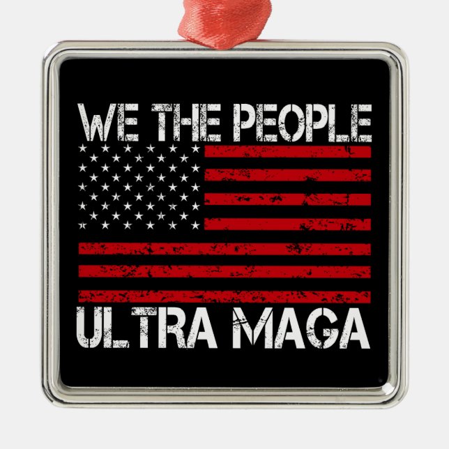Ultra Maga Pro Trump 2024 Finny Republican Julgransprydnad Metall (Framsidan)