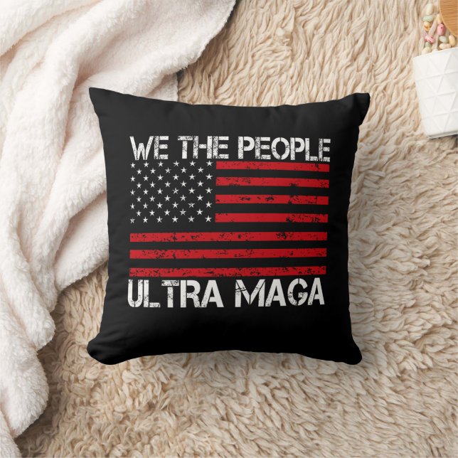 Ultra Maga Pro Trump 2024 Finny Republican Kudde (Filt)