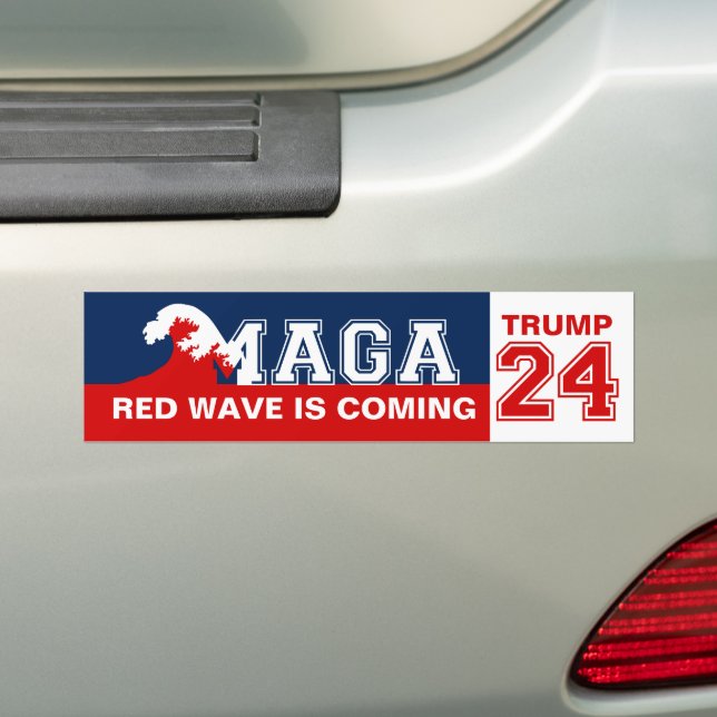 Ultra MAGA Red Wave är på väg MAGA Kung Trump 2024 Bildekal (På Bil)