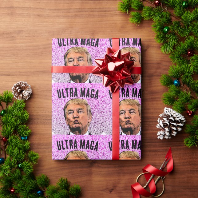 ULTRA MAGA TRUMP CHRISTMAS KISS PRESENTPAPPER (Julgåva)