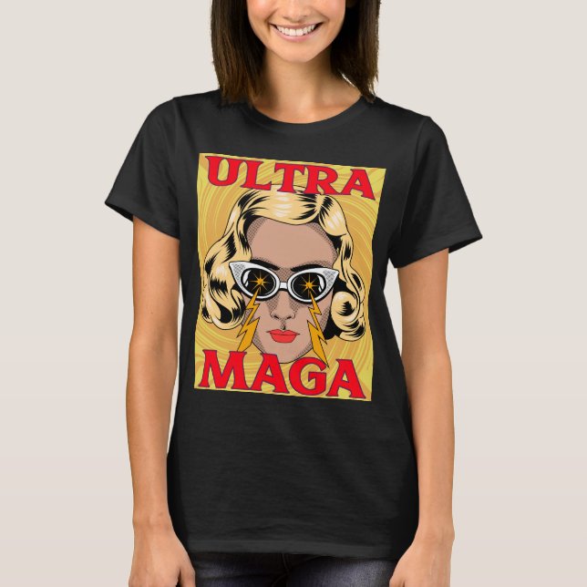 ULTRA MAGA TRUMP DAM FUNNY T-SHIRTS (Framsida)