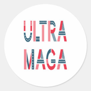 Ultra MAGA Trump Patriotisk Republikan Konservativ Runt Klistermärke