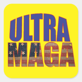 Ultra MAGA Trump Supporter 💡 Underbar igen USA Fyrkantigt Klistermärke