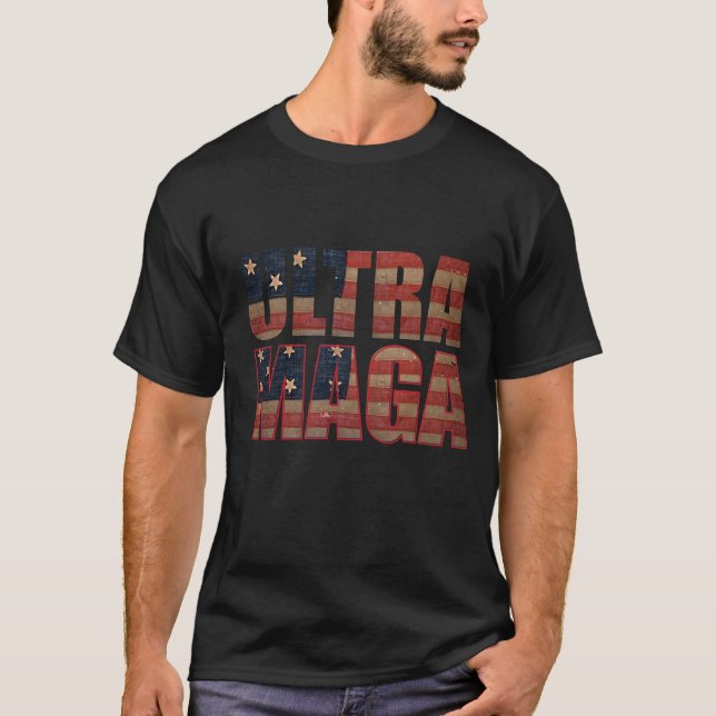 Ultra MAGA Trump Supporter ⛳ Underbar igen USA T Shirt (Framsida)