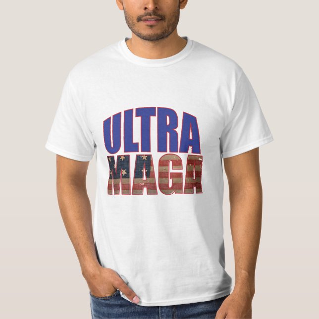 Ultra MAGA Trump Supporter ⛳ Underbar igen USA T Shirt (Framsida)