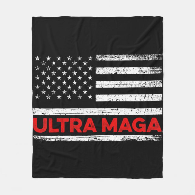 Ultra Maga United Statlig flagga Fleecefilt (Framsidan)