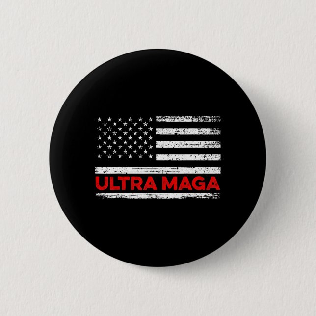 Ultra Maga United Statlig flagga Knapp (Framsida)