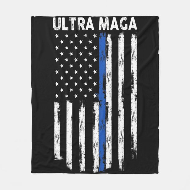 Ultra Maga US Flagga Proud Ultra Maga Fleecefilt (Framsidan)