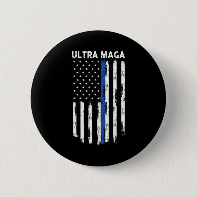 Ultra Maga US Flagga Proud Ultra Maga Knapp (Framsida)
