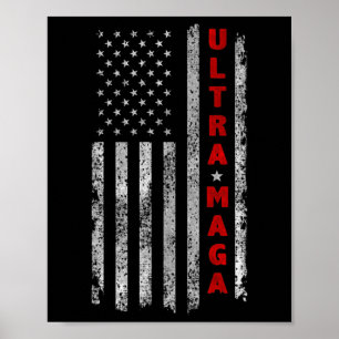 Ultra MAGA-Vintage, amerikansk Flagga Ultra MAGA Poster