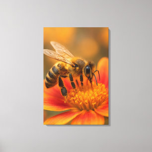 Ultra Makro Humlebikup Nära Fotorealistisk Canvastryck