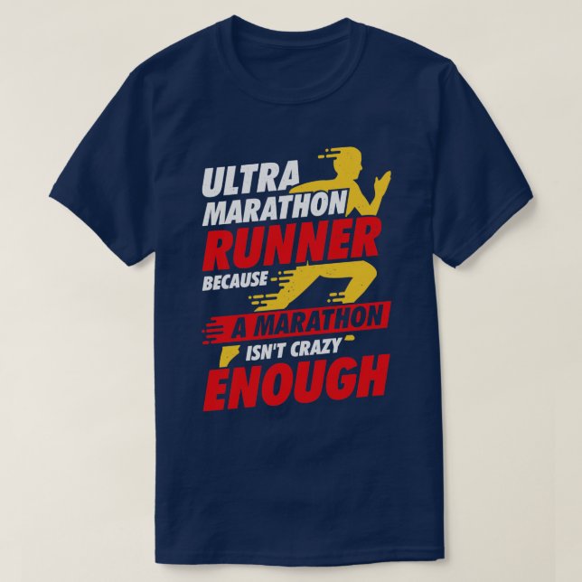Ultra Marathon Running Springa Marathoner Springer T Shirt (Design framsida)