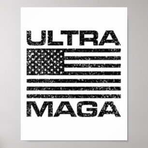 Ultra Mega Usa American Flagga Ultramega Women Kid Poster
