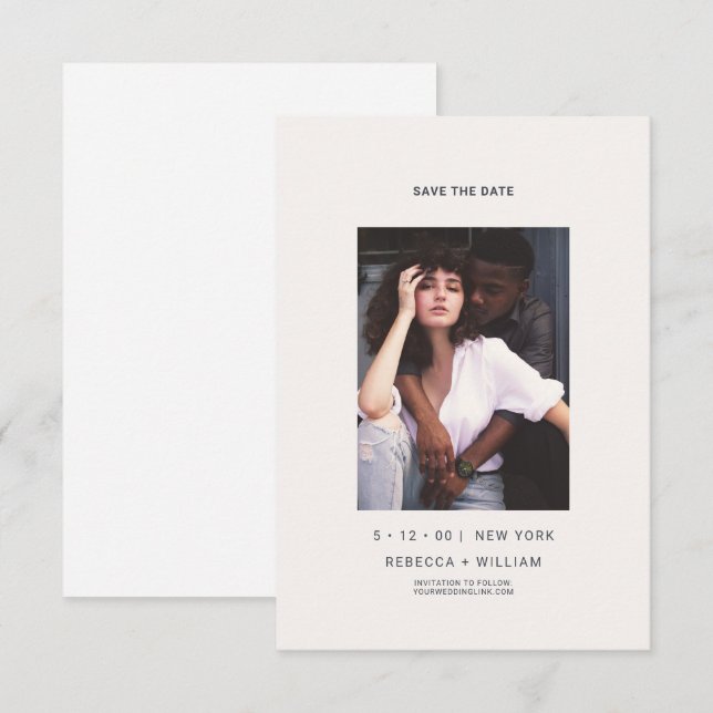 Ultra Minimal Modern Typography Photo Bröllop Inbjudningar (Fram/baksida)