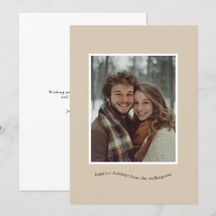 Ultra minimal neutral fotoram wavy text julkort