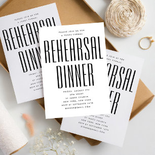 ULTRA MINIMALIST MODERN BRÖLLOP REHEARSAL DINNER INBJUDNINGAR