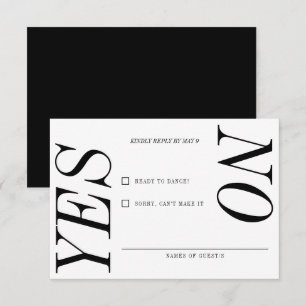 Ultra Minimum Typography Black White Bröllop OSA Kort