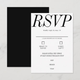 Ultra Minimum Typography Black White Bröllop OSA Kort