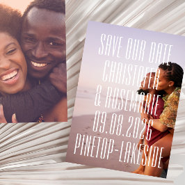 Ultra Modern 2-Fullt-foton Big Bold Detail Bröllop Spara Datumet