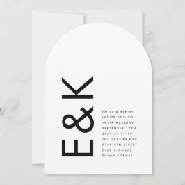 Ultra Modern Arch Monogram Bröllop Inbjudningar