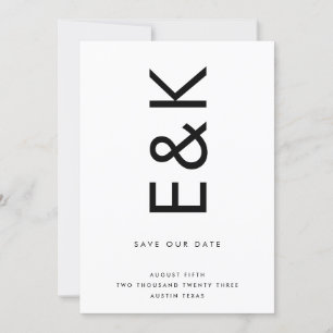 ULTRA MODERN BOLD NAMN MONOGRAM SPARA DATUM INBJUDNINGAR