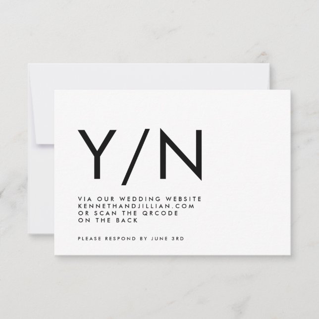 Ultra Modern BOLD QR CODE-TRENDIGET Webbplats Y/N OSA Kort (Framsida)
