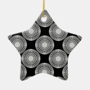 Ultra Modern Circles Star Ornament, Silver Julgransprydnad Keramik