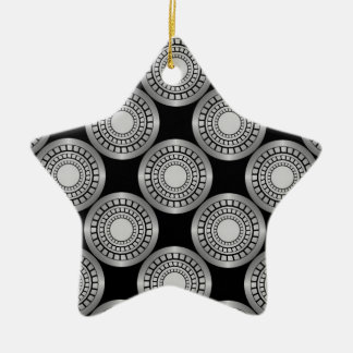 Ultra Modern Circles Star Ornament, Silver Julgransprydnad Keramik