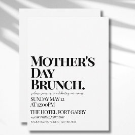 Ultra Modern Djärv Minimalistisk Brunch på Mors Da Inbjudningar