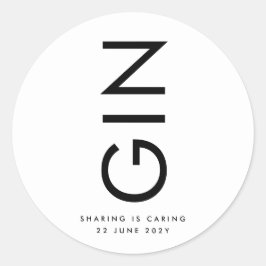 Ultra Modern Fet stilren stor NAMN Flaskskaft Runt Klistermärke