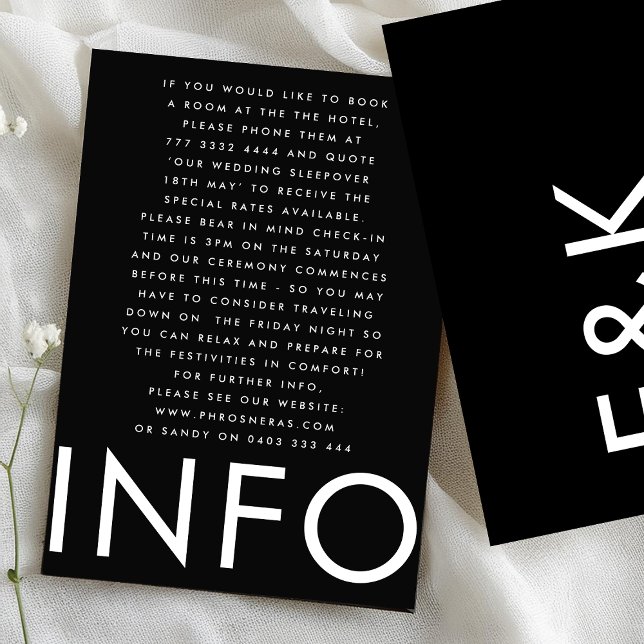 Ultra Modern Fet Stor Monogram Bröllop Detaljer Tilläggskort (Skapare uppladdad)