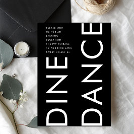 Ultra Modern Fet Stor Monogram DINE DANCE Bröllop Tilläggskort