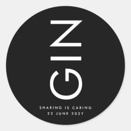 Ultra Modern Fetstil Stor Monogram Spritflaska Runt Klistermärke