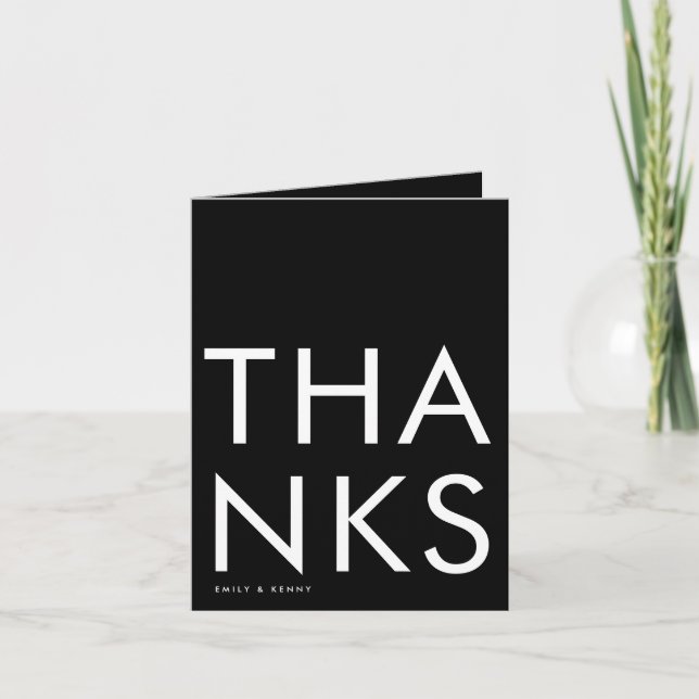 Ultra Modern Fetstilad Stor Monogram Enkel Tack Kort (Framsida)