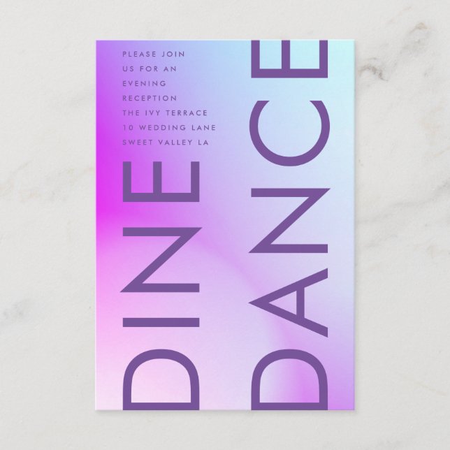 Ultra Modern Gradient Lila Höst Bröllop Tilläggskort (Framsida)