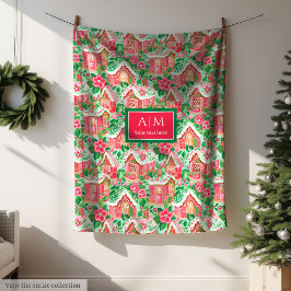 Ultra modern hot pink watercolor preppy festive fleecefilt