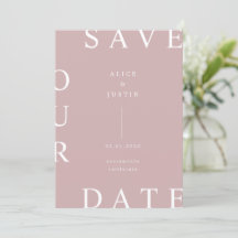 Ultra Modern Layout Rosa Och Vitt Save the Date