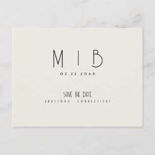 Ultra Modern Monogram Beige Spara datum Vykort
