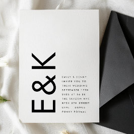 Ultra Modern Monogram Bröllop Inbjudningar