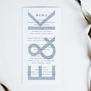 Ultra Modern Navy Blue White Simple Monogram Meny