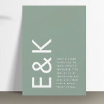 Ultra Modern Sage Grönt Monogram Simple Bröllop Inbjudningar<br><div class="desc">Detta ingår i en samling - kontakta oss om du vill ha mer information eller fler alternativ och färg</div>