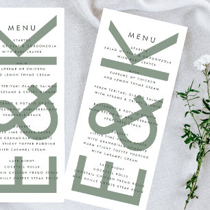Ultra Modern Sage Grönt White Monogram Meny