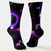 Ultra-Moderna Strumpor – Neon Geometrisk Design