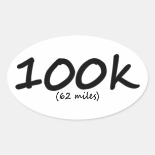 Ultra ovala klistermärkear 4 för maraton 100k per ovalt klistermärke