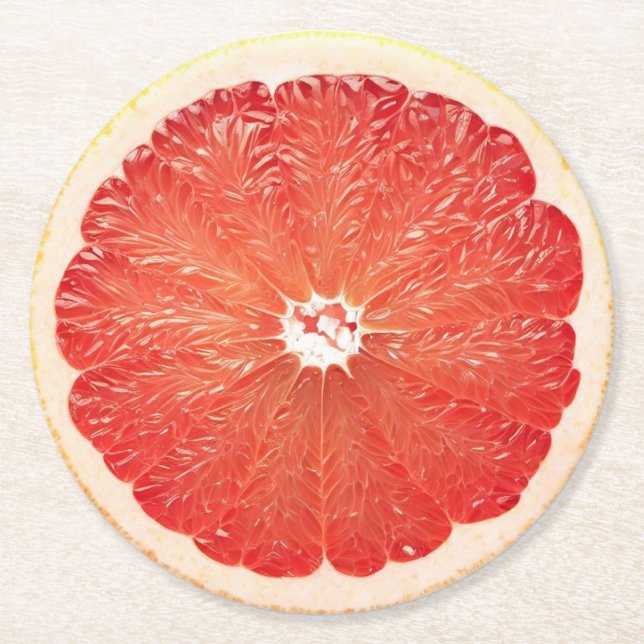 Ultra Realism Grapefruit Slice Beverage Coaster Underlägg Papper Rund (Framsidan)
